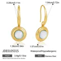 Orecchini in acciaio inossidabile dorato con inserto in resina e dimensioni - Ganci per Orecchie a Costine Tondi (JDE0105315)