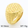 19mm vintage roestvrijstalen ring met gehamerde textuur voor heren in goudkleur - Goud