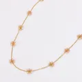 Collier de fleurs en perles bohème fait main, finition dorée et cristaux champagne - Collier (Sans Perles) / Champagne