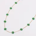 Collier bohème fait main en acier inoxydable avec fleurs en perles de rocaille vertes - Collier (Sans Perles) / Vert Translucide