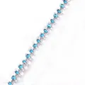 Elegant stainless steel aquamarine cubic zirconia bracelet featuring faceted blue stones - Oval Faceted Aquamarine Zirconia (Style 8)