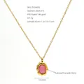 Gedetailleerd macro-aanzicht van 14K vergulde ketting met een natuurlijke roze jade hanger - Natuurlijke Roze Jade Hanger (ZN2443G) / Goud
