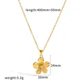 Vista dettagliata della collana a fiore in acciaio inossidabile placcato oro 18k. - Collana (TN3802-G)