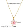 Vista dettagliata della collana a fiori in smalto con specifiche di dimensioni e peso. - Collana (TN3802-PK)