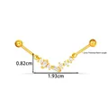 1.2*8mm stainless steel gold-plated ear bridge jewelry with horse eye zircon accents - Marquise Combination Style (2667-1#) / Gold