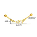 Gold-plated stainless steel industrial piercing bar with marquise zircons, 1.2x8mm size. - Teardrop Marquise Style (2667-2#) / Gold