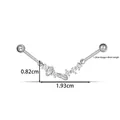 1.2x8mm stainless steel industrial barbell piercing with marquise cubic zirconia - Marquise Combination Style (2667-1#) / Silver