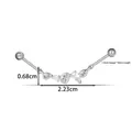 Silver stainless steel industrial piercing bar with marquise zircons, 1.2x8mm dimensions - Teardrop Marquise Style (2667-2#) / Silver
