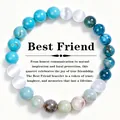 Λεπτομερής άποψη του βραχιολιού Best Friend με φυσικές θεραπευτικές πέτρες και χάντρες. - Καλύτερος φίλος