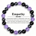 Λεπτομέρεια του βραχιολιού προστασίας Empathy με χάντρες αμέθυστου και αιματίτη - Ενσυναίσθηση