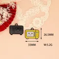 Detailed macro view of retro TV alloy pendants with specific size and weight annotations - Microwave (G)