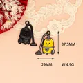Detail view of cartoon vacuum cleaner alloy charms with 37.5mm and 29mm size markings. - Sweeping Robot (G)