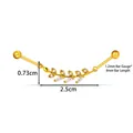 Gold-plated 1.2x8mm stainless steel industrial barbell featuring crystal leaf design - Olive Branch Style (2666-2#) / 1.2*8mm / Gold