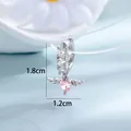 Élégantes boucles d'oreilles ailes d'ange et cœur rose en cristal, hauteur 1,8 cm - Style Ailes de Coeur (A1450-3) / Pièce Unique