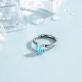 F136 titanium clicker ring met 4mm lichtblauwe zirkoon piercing sieraad - 4mm Zirconia Stijl (A1453-8) / 8mm Binnendiameter (Enkel Stuk) / Licht Zeeblauw