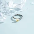 Professionele F136 titanium piercing ring voorzien van een 4 mm champagne zirkonia - 4mm Zirconia Stijl (A1453-3) / 10mm Binnendiameter (Enkel Stuk) / Gans Geel