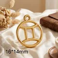 Goldener Edelstahl Zwillinge Sternzeichen Anhänger für DIY Schmuck, 16x14mm Größe - Zwillinge