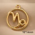 Goldener Steinbock-Sternzeichen-Anhänger, Edelstahl 16x14mm für DIY-Schmuckherstellung - Steinbock