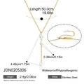 18K vergoldete Edelstahlkette mit verstellbarem Schiebeverschluss und Zirkonia - Runder Zirkonia (JDN0205306)