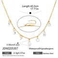 18K vergoldete Edelstahlhalskette mit Zirkonia-Anhängern und verstellbarer Kette - Wassertropfen Zirkonia (JDN0205307)