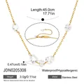 Verstellbare Edelstahlhalskette in Gold mit funkelnden Tropfen-Zirkonia-Steinen - Birnen- und Runder Zirkonia (JDN0205308)
