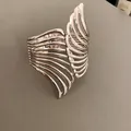 Bracciale rigido argento con design ad ala multifilo in metallo pesante - Stile Motivo ad Ali Multistrato (23#) / Argento
