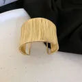 Bracciale rigido largo avvolto in filo d'oro per un look elegante, audace e lussuoso - Stile Avvolto in Filo di Metallo Pesante (28#) / Oro