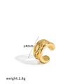 Elegante polsino per orecchio in acciaio dorato con zirconi, diametro di 14 mm - Stile Cerchio Sottile con Strass Completi (TE60836) / Pezzo Singolo (Non un Paio) / Oro