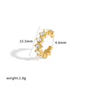 Elegante polsino per orecchio in acciaio inossidabile dorato con pietre in zirconia - Stile Strass Rotondi Pavé (TE60837) / Pezzo Singolo (Non un Paio) / Oro