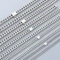 Detail view of silver stainless steel Cuban link chains in various widths with box clasps - Necklace 45cm / 6mm Steel Silver