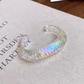 Bracelet jonc élégant en acrylique irisé avec motif ondulé et fini scintillant - N°70 Iridescent Texture Irrégulière