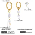 Detailed size and weight specifications for 18K gold plated stainless steel zircon earrings - Round Zircon Pendant Set (JDE0305327) / 3 Piece Set