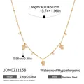 Gedetailleerde weergave van 18K vergulde roestvrijstalen ketting met strass schildpadden - Zeeschildpad Stijl (JDN0211158)