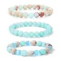 Set mit drei Türkis- und Naturstein-Perlenarmbändern für Reichtum und Glück - Afrikanischer Türkis Tiffany Blau 3-Lagen-Set (款式-2)