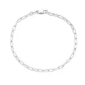 Minimalist silver paperclip chain bracelet for women with secure lobster clasp closure - Silver Round Disc Paperclip Style