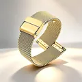 Elegante gouden roestvrijstalen Milanese horlogeband met veilige sluiting - 42-22 Horloge Connector Paar (Zonder Band) / Goud