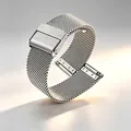 Premium zilveren Milanese horlogeband van roestvrij staal met verstelbare vouwsluiting - 42-22 Horloge Connector Paar (Zonder Band) / Zilver
