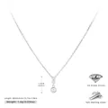 Elegante collar de plata de ley S925 con colgante de tres circonitas muy brillantes - Plata 925 chapada en oro blanco