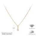 Collar de plata de ley 925 chapado en oro con tres colgantes de circonita de grado 5A - Plata 925 chapada en oro amarillo