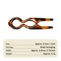 Élégante épingle à cheveux en U en acrylique écaille de tortue pour chignon chic - 8.3x2cm / Acétate - Écaille Marron Foncé en U