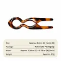 Elegante forcina a U in acrilico tartarugato marrone scuro per acconciature moda - 8.3x2cm / Acetato - Tartarugato Marrone Scuro a U