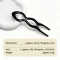Épingle à cheveux élégante en acrylique noir en forme de U, accessoire à vagues. - Pic à Cheveux Poisson Géométrique - Noir
