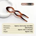 Épingle à cheveux élégante et minimaliste en acrylique ambré en forme de U pour chignon - Pic à Cheveux Poisson Géométrique - Écaille Ambre