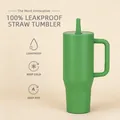 Tazza da viaggio termica verde da 40oz a doppia parete con coperchio a cannuccia - 1200ml / Verde (Nuovo colore pre-ordine)