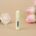 Refillable 5ml perfume atomizer spray bottle with matte yellow finish and window - Milk Yellow (Sharp Window)