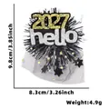 Sparkling 2027 hello New Year party hair clip in black and gold glitter with mesh - New Year Hair Clip / 2027 Hello Style