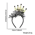 2027 New Year party headband featuring gold glitter crown, silver tinsel, and stars - 2027 Crown Tinsel Style / One Size