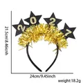 Festive 2027 gold tinsel star headband for New Year's Eve party hair accessories - New Year Headband / 2027 Star Style