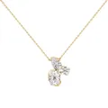 Elegant 18k gold plated necklace with asymmetric pear and round zircon pendant detail - Three-Stone Irregular Necklace