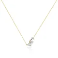Elegant gold-plated chain necklace with three tiered tapered clear zircon stones - Mini Arrow Necklace